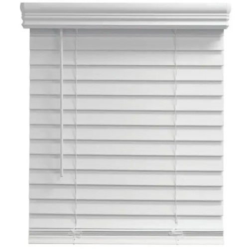 65x48 Inch White 2 Inch Faux Wood Horizontal Blind