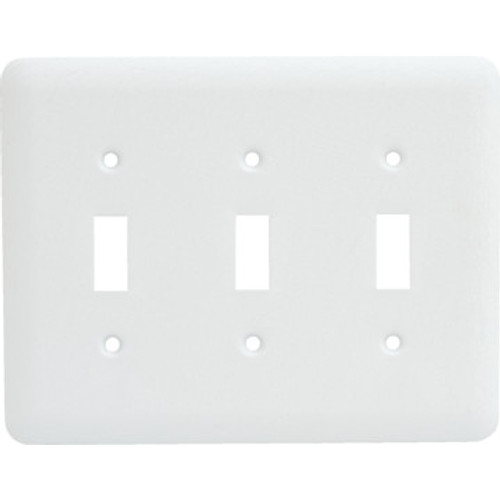 Triple Gang Toggle Switch Princess Wall Plate - Textured White - Package Of 10 Triple Gang Toggle Switch Princess Wall Plate - Textured White - Package Of 10