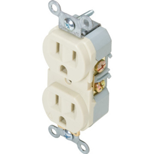 15 Amp Commercial Duplex Receptacle - Side-Wired - Ivory - Package of 10