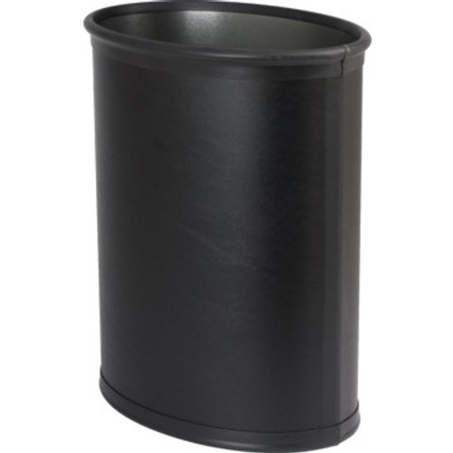 13 Qt. Oval Metal Wastebasket Wrapped In Vinyl With Top And Bottom Bumpers Black 13 Qt. Oval Metal Wastebasket Wrapped In Vinyl With Top And Bottom Bumpers Black