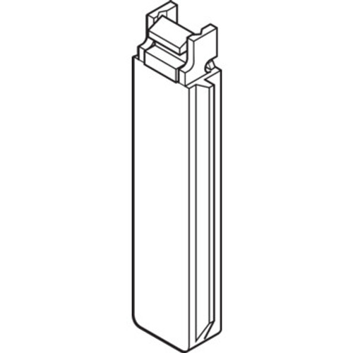 1/2"W x 2-7/8" Wardrobe Door Guide Insert Nylon, Package of 4