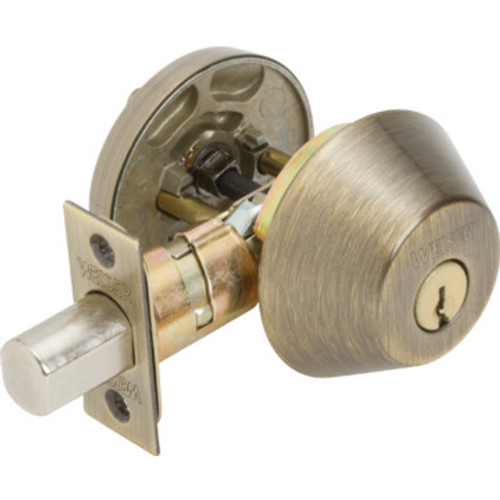 Weiser Single Cylinder Deadbolt Antique Brass Weiser Single Cylinder Deadbolt Antique Brass