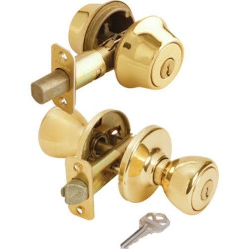 Kwikset Tylo Entry and Double Cylinder Deadbolt Brass Kwikset Tylo Entry and Double Cylinder Deadbolt Brass