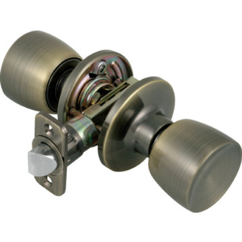 Shield Security Tulip Passage Knob Antique Brass Shield Security Tulip Passage Knob Antique Brass