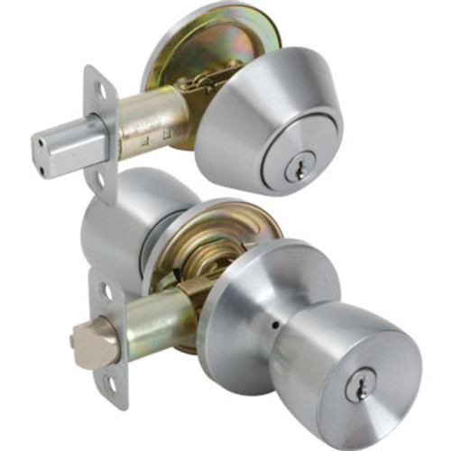 Shield Security Tulip Entry Single Cylinder Deadbolt Combo Satin Chrome Shield Security Tulip Entry Single Cylinder Deadbolt Combo Satin Chrome