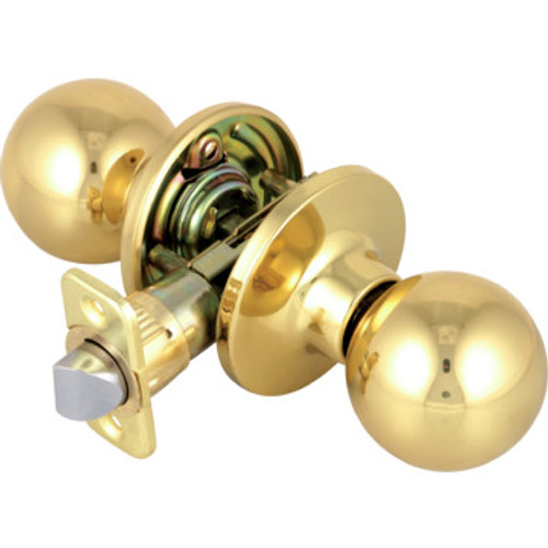 Shield Security Round Passage Knob Brass Shield Security Round Passage Knob Brass