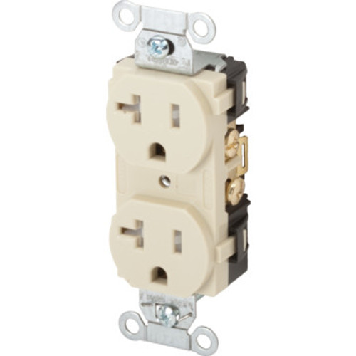20 Amp Commercial Grade Duplex Receptacle - Ivory