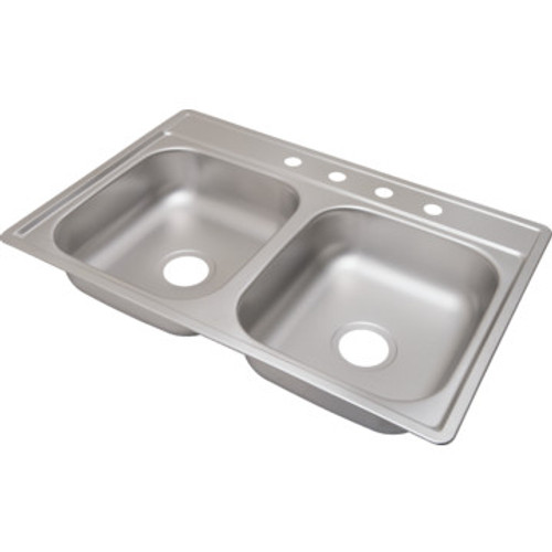 Aspen 22 X 33" Double Bowl Kitchen Sink Stainless Steel 4 Hole 6" Depth Aspen 22 X 33" Double Bowl Kitchen Sink Stainless Steel 4 Hole 6" Depth