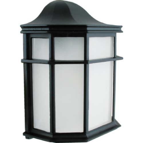Outdoor Fluorescent Porch Lantern, 13 Watt, Black, White Acrylic Lens Outdoor Fluorescent Porch Lantern, 13 Watt, Black, White Acrylic Lens