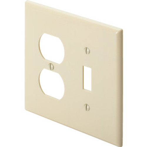 Midsize Double Gang Combo Wall Plate - Ivory - Package Of 25 Midsize Double Gang Combo Wall Plate - Ivory - Package Of 25