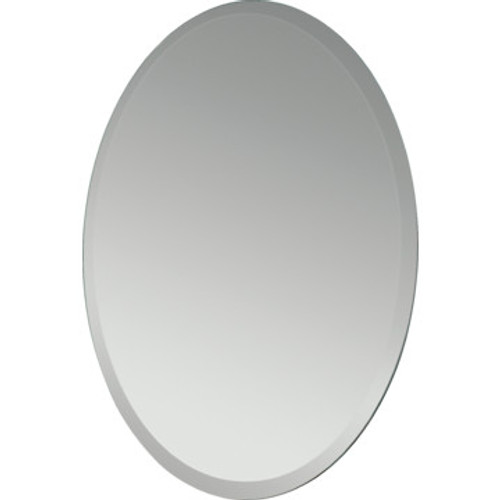 24x37" Beveled Edge Oval Mirror With Mounting Clips Wall Mirror