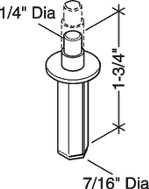 1-3/4" Wardrobe Bi-Fold Top Pivot Metal Base, Package of 2