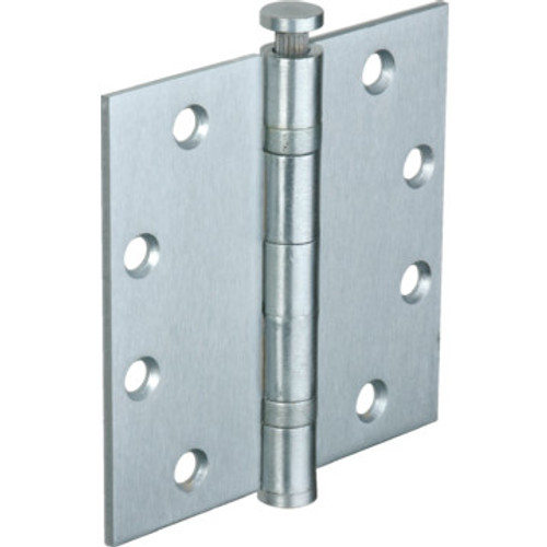 4-1/2" Commercial Ball Bearing Door Hinge Satin Chrome, Package of 3