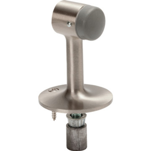 Cast Brass Commercial Floor Door Stop 3-1/4" Satin Nickel Cast Brass Commercial Floor Door Stop 3-1/4" Satin Nickel