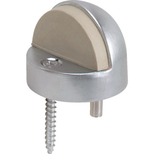 Cast Brass Floor Door Stop 1/2" Lip Satin Chrome