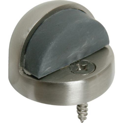 Cast Brass Floor Door Stop 1/2" Lip Satin Nickel