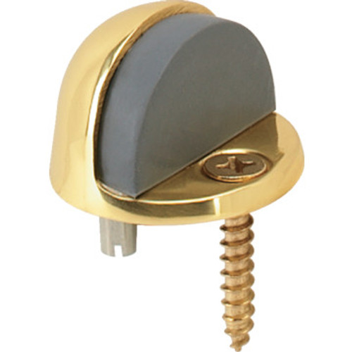 Cast Brass Floor Door Stop 5/32" Lip Polished Brass