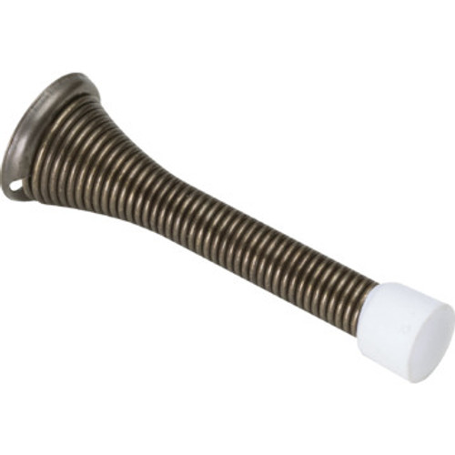 Commercial Flexible Spring Door Stop 3" Antique Brass, Package of 5