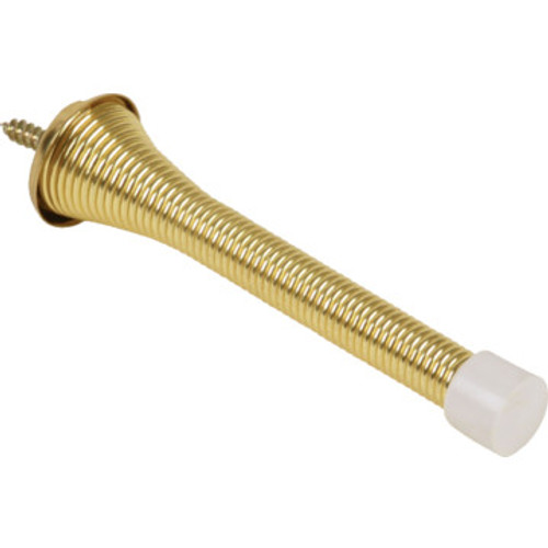 Commercial Flexible Spring Door Stop 4" Brass, Package of 5