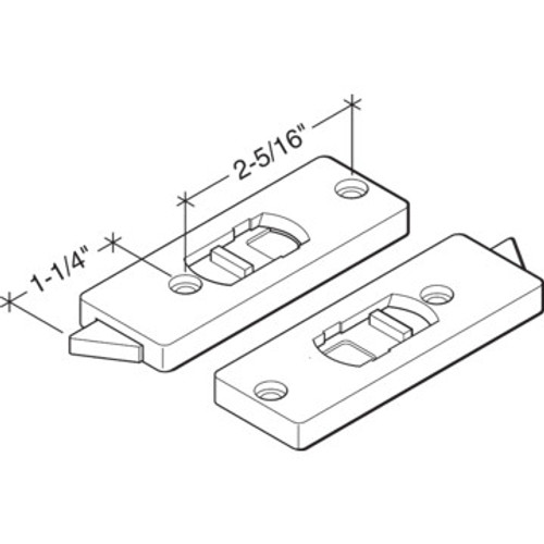 2-5/16" White Window Tilt Latch Package of 4