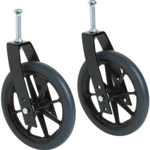 Caster Fork Assembly 8"x1" Wheel Black 1/2" Bearing Invacare Style Package of 2