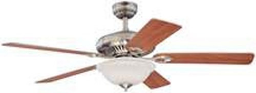 52" Dual-Mount Ceiling Fan Brushed Nickel Frosted Glass Bowl Light Kit w/Remote