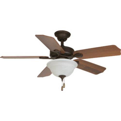 Seasons 44" Dual-Mount Ceiling Fan Bronze Bowl Light Kit