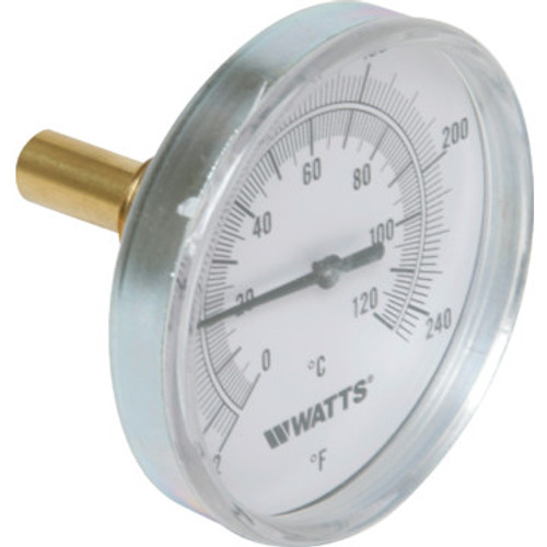 Watts 3" Dial 32-248F Temperature Gauge With Center Back Mount Watts 3" Dial 32-248F Temperature Gauge With Center Back Mount