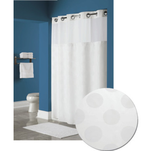 Hookless Circle Shower Curtain 71 x 77" White Case Of 12