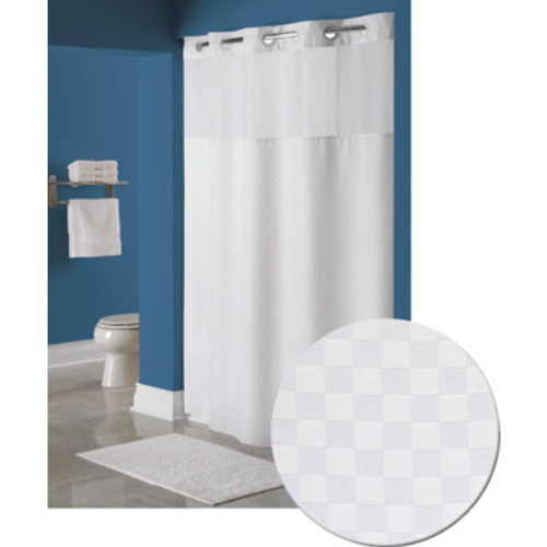 Hookless Jacquard Shower Curtain 71 x 77" White Case Of 12