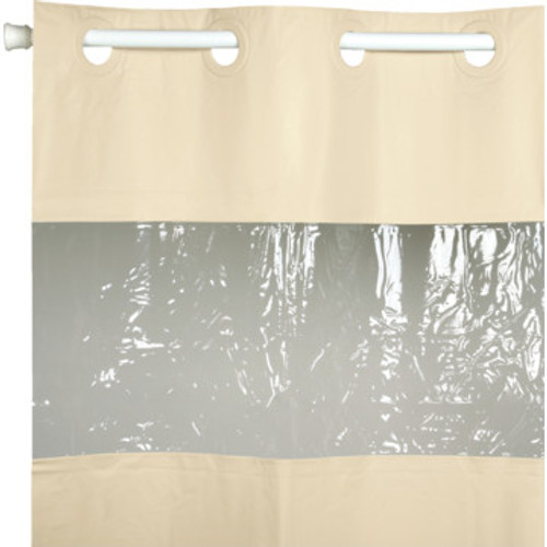 Hookless Vinyl Vision Shower Curtain 71 x 74" Beige Package Of 12 Hookless Vinyl Vision Shower Curtain 71 x 74" Beige Package Of 12
