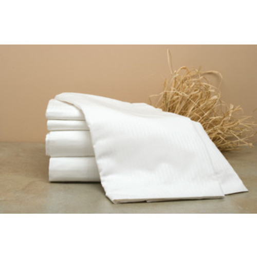 Patrician Dobby Strip T250 Flat Sheet Queen XL 92x115" White Case Of 24