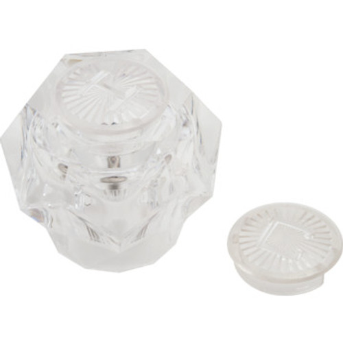 Replacement For Nibco/Phoenix Hot/Cold Faucet Handle Clear 2" Height