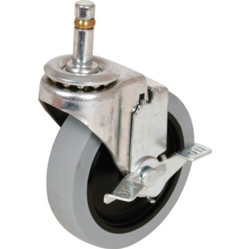 Shepherd 4" Gray Non-Marking Rubber Swivel Caster With Brake