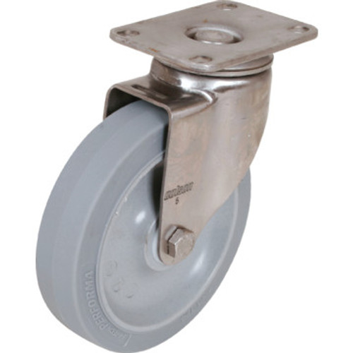 Shepherd 5" Gray Non-Marking Rubber Swivel Caster