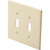 Midsize Double Gang Toggle Switch Wall Plate - White - Package Of 25