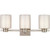 Oslo Three-Light Vanity Brushed Nickel Two-Piece Clear And White Cylinder Glass
