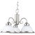 Three-Light Chandelier Brushed Nickel Frosted Ribbed Glass