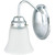 One-Light Wall Sconce Chrome Frosted Tulip Ribbed Glass
