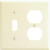 Double Gang Combo Wall Plate - Ivory - Package of 25