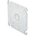 Steel 4" Square Flat Cover With 1/2" Knockout