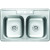 Stainless Steel Double Bowl Kitchen Sink - 3 Hole 7 Inch Depth - 22 X 33 Inch 