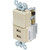 USB Charger Decorator Light Switch Combo - Ivory