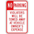 Aluminum "No Parking Unauthorized Vehicles Will Be Towed At Owners Expense" Sign