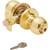 Shield Security Round Entry Knob Brass