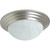 2 Light Flush Mount Fixture Satin Nickel Alabaster-Style Glass 12"