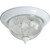 2 Light Flush Mount Fixture White Halophane Glass 13-3/8"