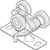 Three Wheel Wardrobe Door Roller, 1" Diameter Package of 2