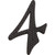 4" Black Number 4 Package Of 2