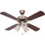 42" Dual-Mount Ceiling Fan Brushed Nickel Ribbed Light Kit